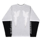 Black And White Double Layer Angel Screen Print Ls Tee