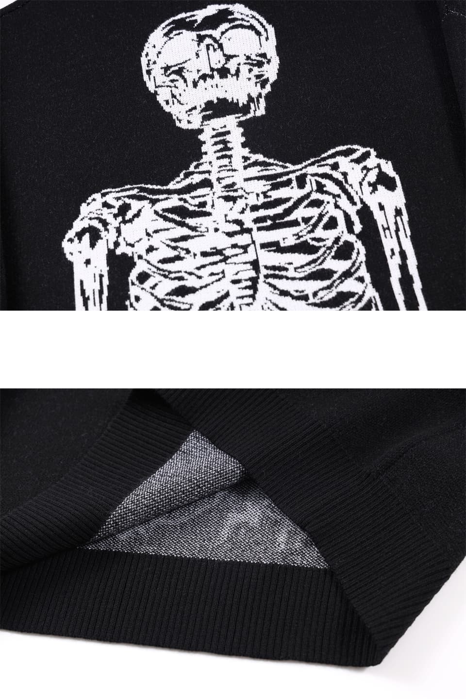 UNKNOWN X HCW Black Skeleton Knitwear