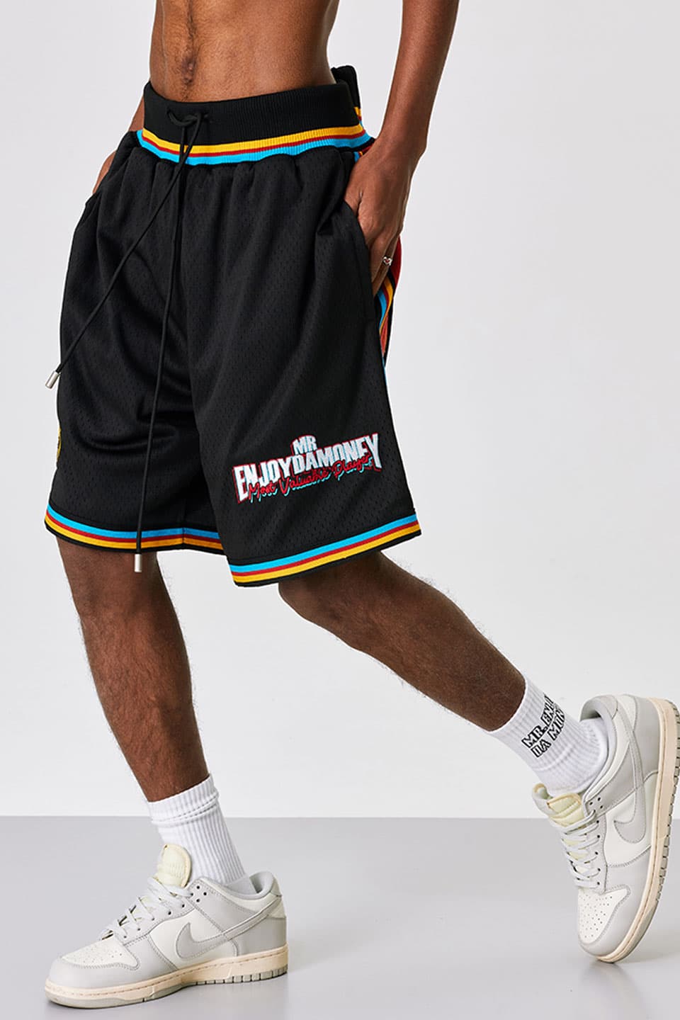 Striped Basketball Half Pants