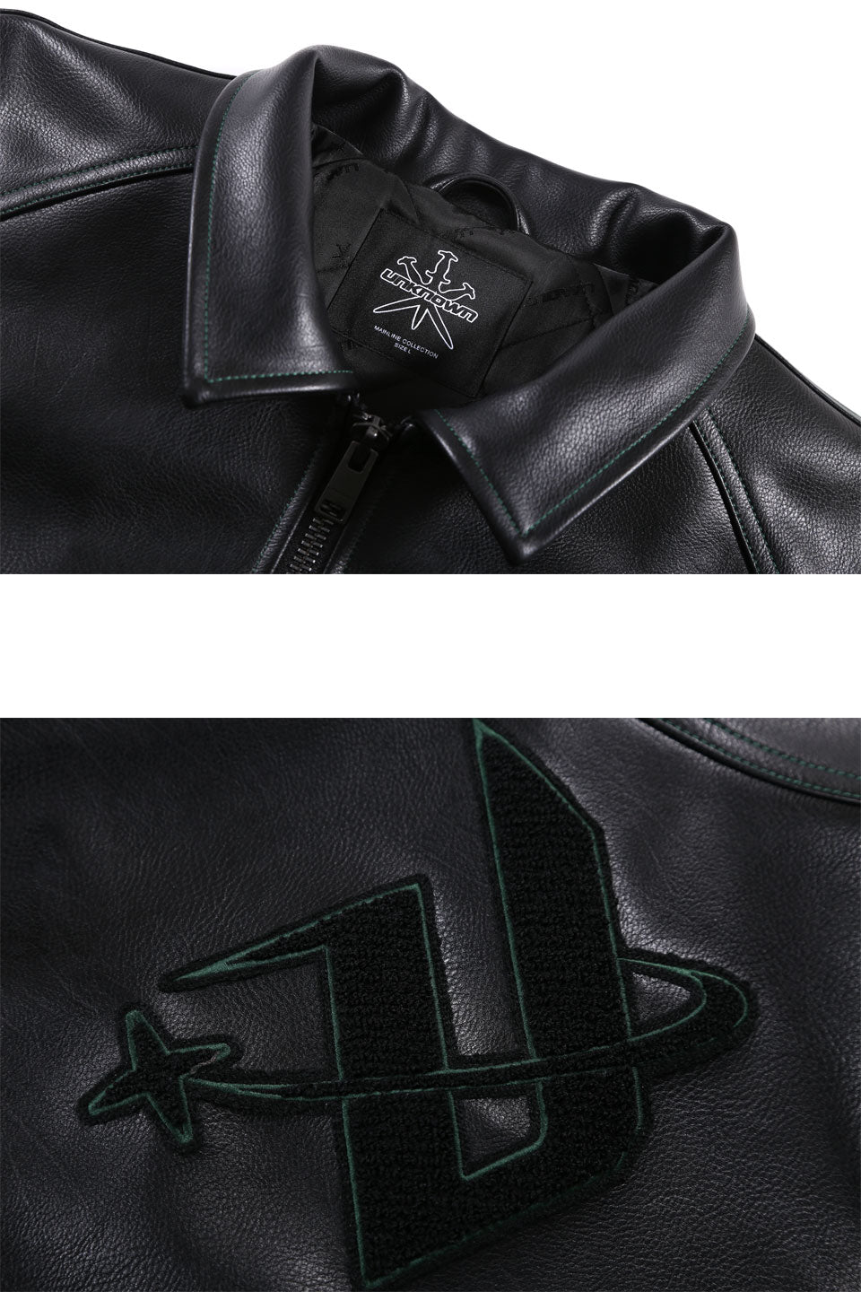 Brushed Multi Graphic Leather Jacket