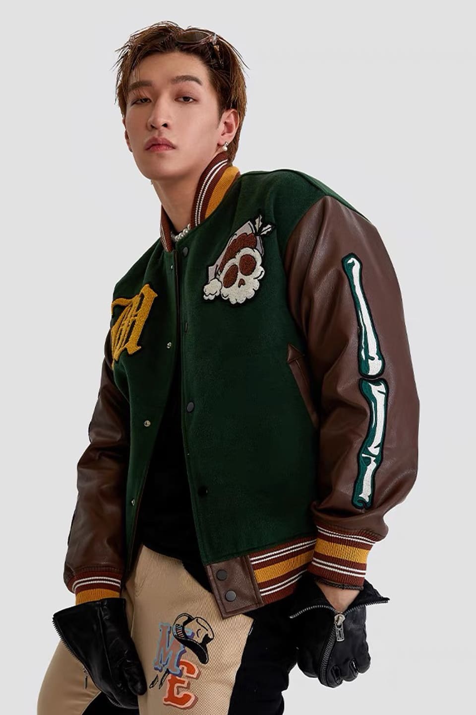 SKULL WESTERN VARSITY JACKET メゾンエメラルド | tradexautomotive.com