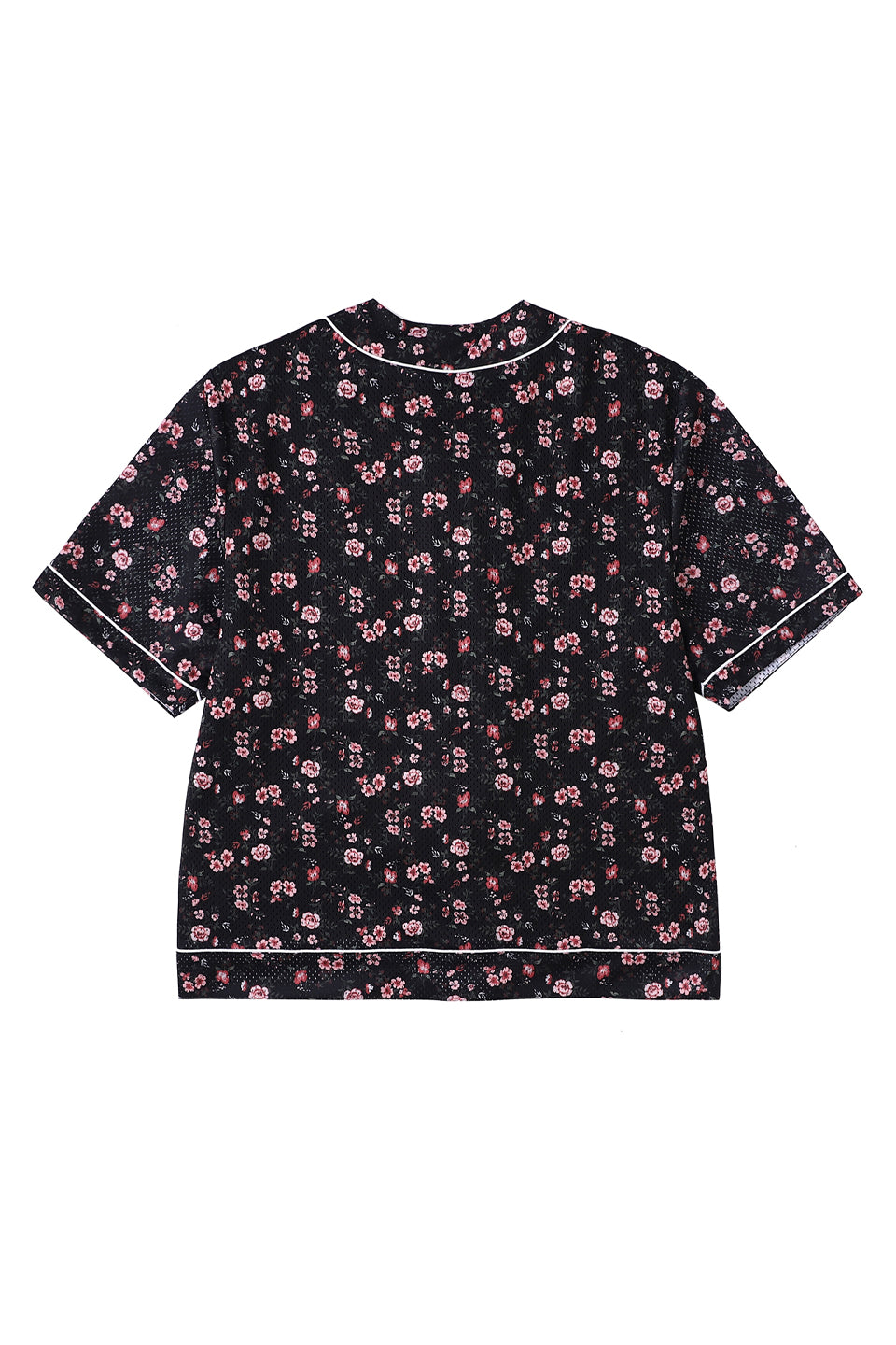 Flower Mesh Baseball Shirt
