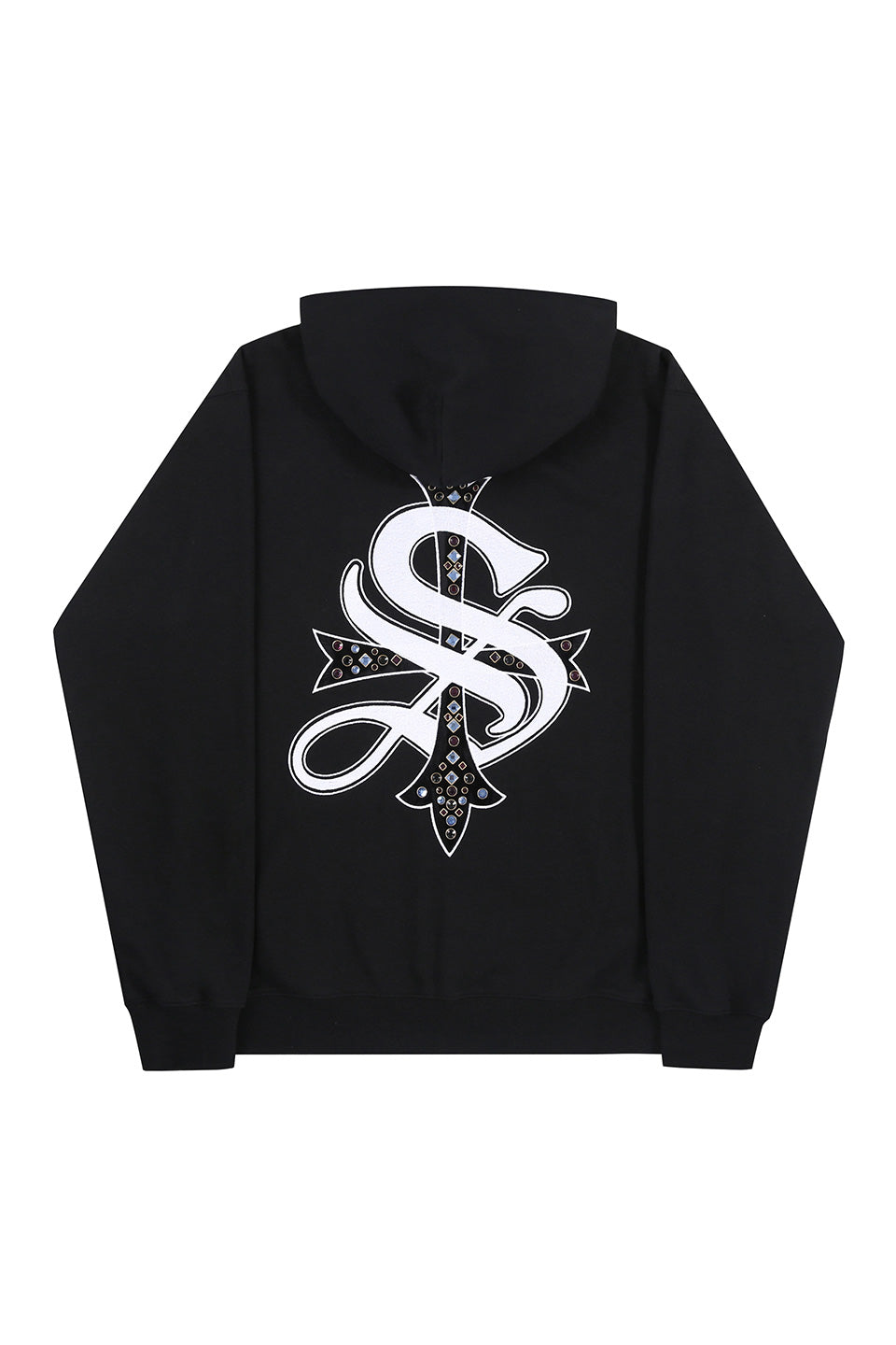 Studs Cross Zip Hoodie