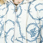 Cross Chain Embroidery Zip Hoodie