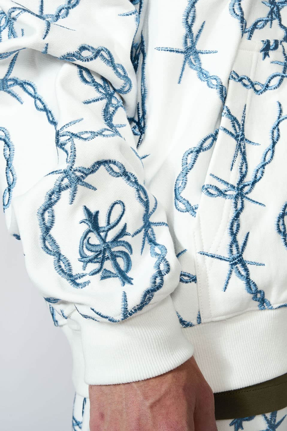 Chain Cross Logo Zip Hoodie