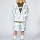 Cross Chain Embroidery Zip Hoodie