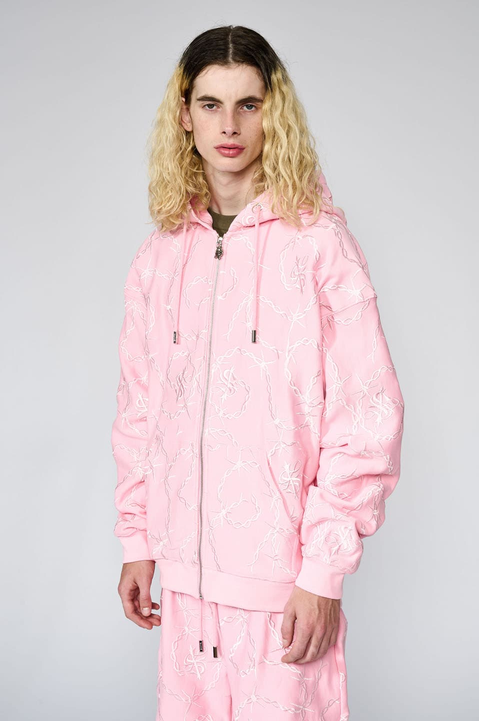 Chain Cross Logo Zip Hoodie