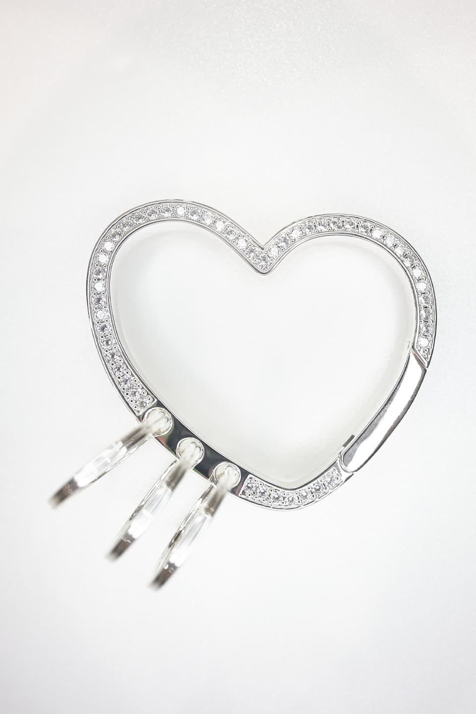 Heart Silver Crystal Karabiner